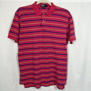 Polo Ralph Lauren Shirt Adult XL Striped Maroon White Golf  Rugby Mens XL